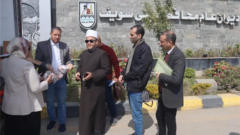 بني سويف تتسلم 5 أطنان لحوم لصكوك الأوقاف لتوزيعها على الأسر الأولى بالرعاية