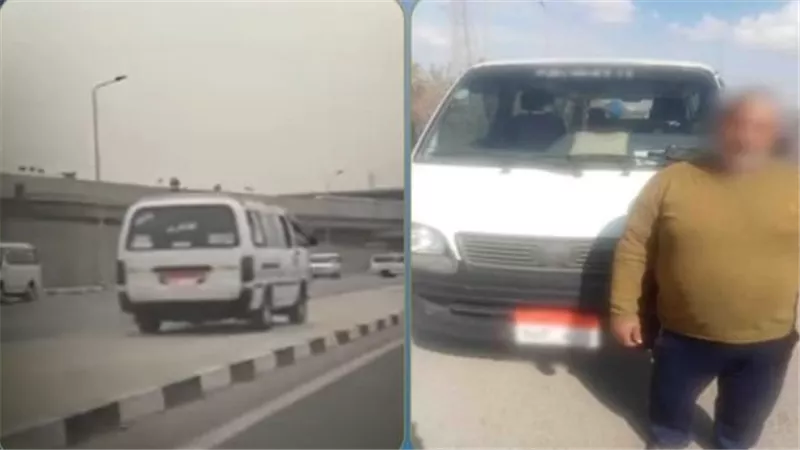 لهو و استعراض..ضبط سائق ميكروباص لسيره أعلى الرصيف معرضا حياته والآخرين للخطر 