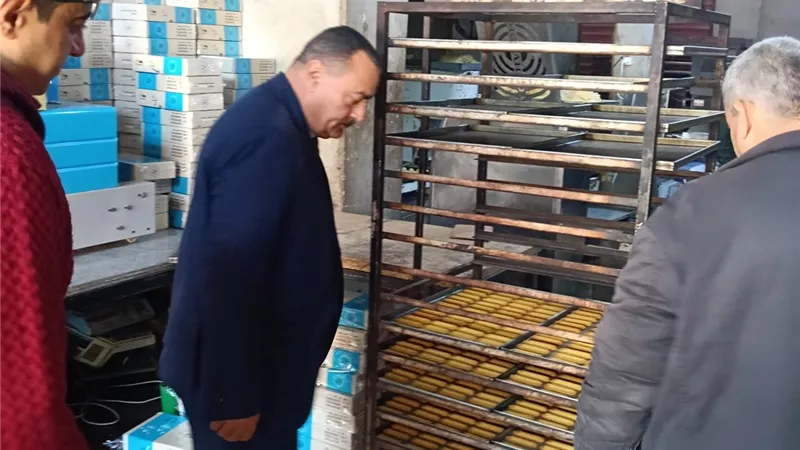 ضبط طن بسكويت و1000علبة كعك عيد داخل مصنع غير مرخص بدمياط