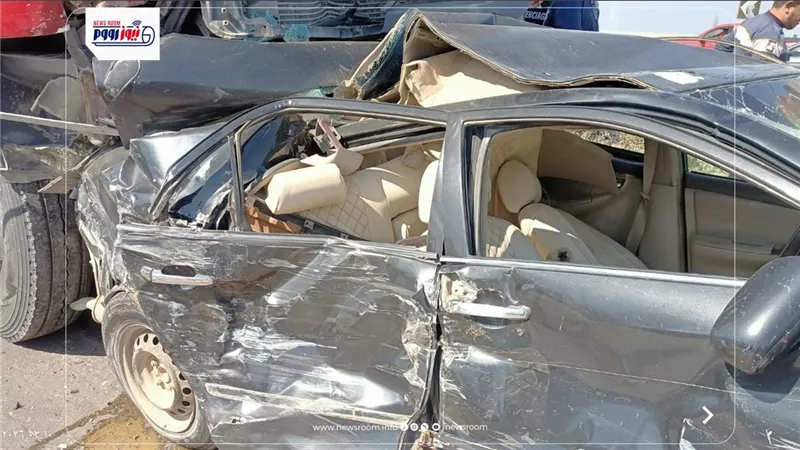 تصادم 13 سيارة بالطريق الصحراوي بالإسكندرية وإصابة 5 أشخاص