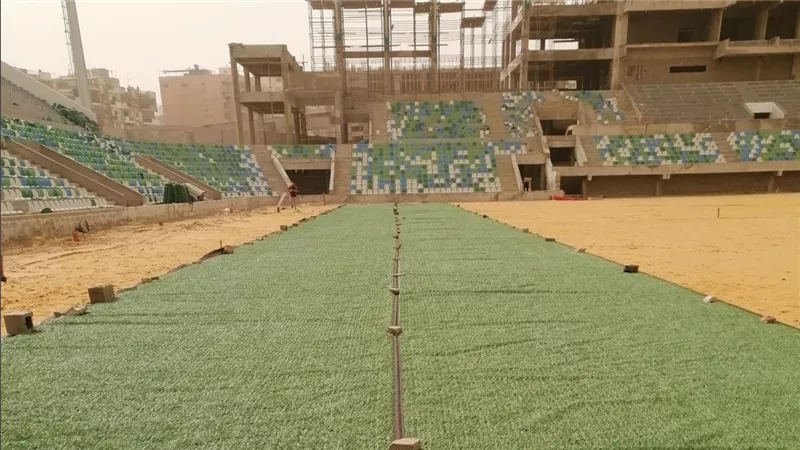  بدء أعمال تركيب وزراعة النجيلة واستكمال مرافق ستاد النادي المصري الجديد
