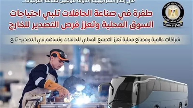 مصر تحقق طفرة في صناعة الحافلات الكهربائية وتعزز تصديرالمركبات محليًا وعالميًا
