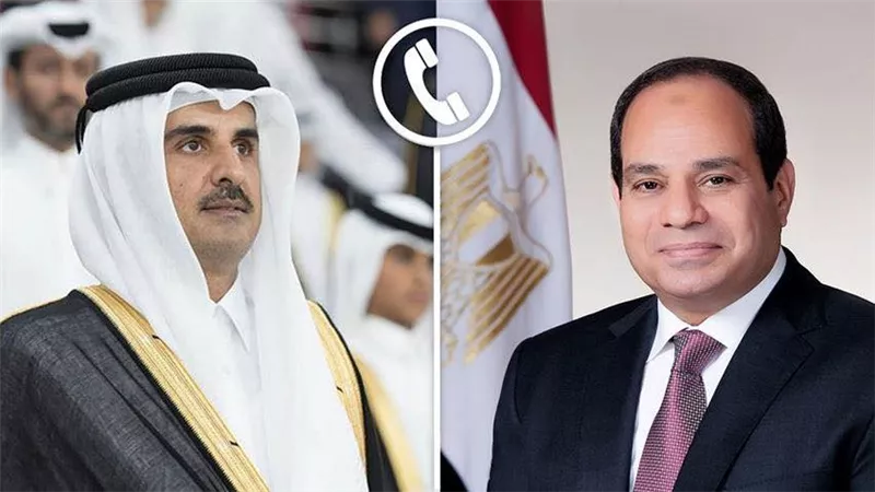خلال اتصال هاتفي.. السيسي يؤكد دعم مصر ويدين الاعتداءات الإيرانية على قطر 