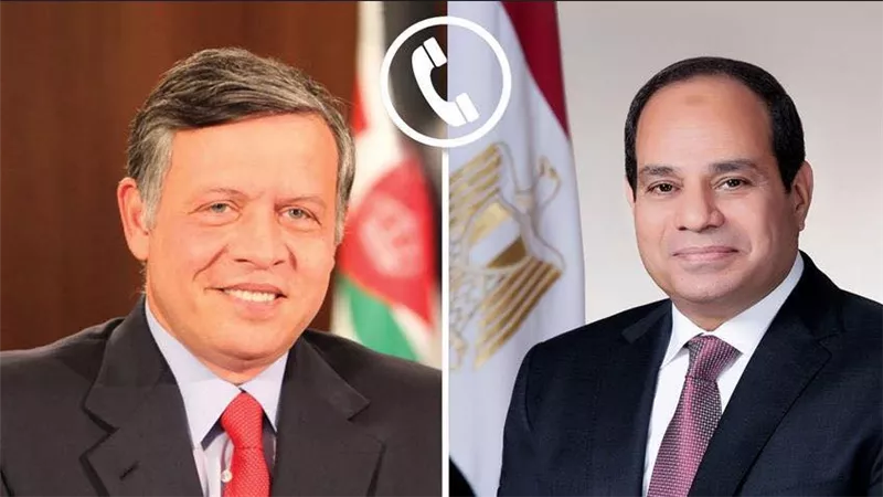 خلال اتصال هاتفي.. السيسي وملك الأردن يشددان على خفض التوتر والتصعيد إقليميا