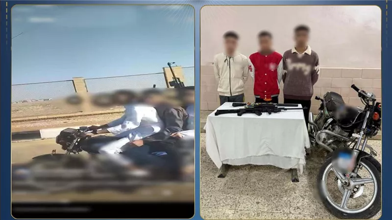  ضبط 3 أشخاص يستقلون دراجة نارية بحوزتهم أسلحة لعبة على طريق سريع في الجيزة