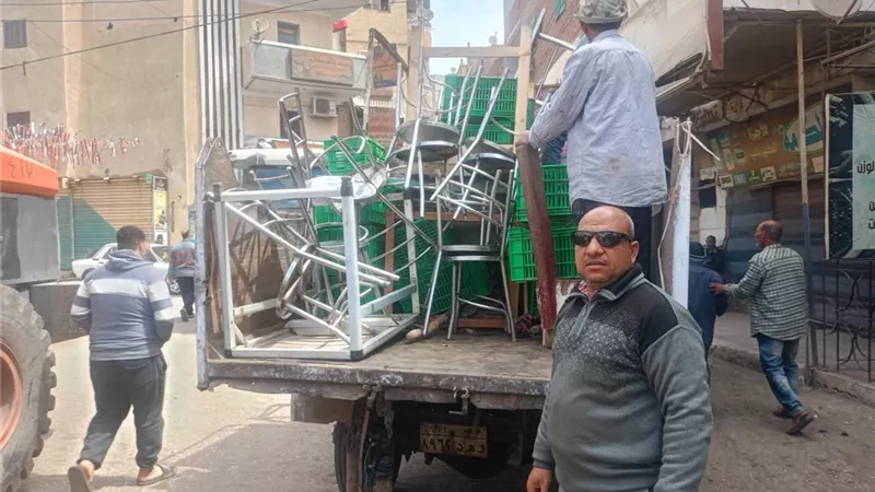 رفع 321 حالة إشغال متنوع بالفشن وإزالة تعديات ببنى سويف