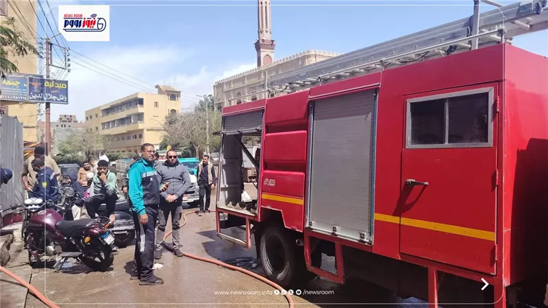 الحماية المدنية بالفيوم تسيطر على حريق داخل مدخنة مطبخ مطعم الخديوى بإبشواي
