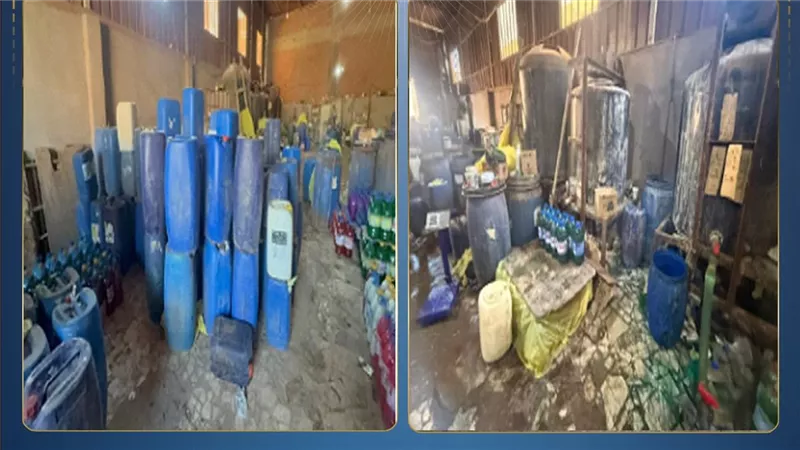 ضبط مصنع منظفات بدون ترخيص بحوزته 20 طن مواد مجهولة المصدر بالدقهلية