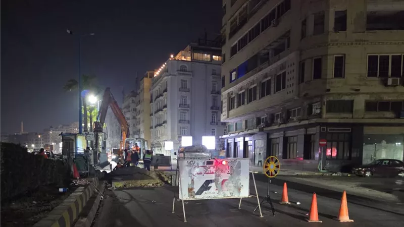 إنهاء أزمة «البورصة» بالجمرك.. الصرف الصحي بالإسكندرية تعيد كفاءة الشبكة