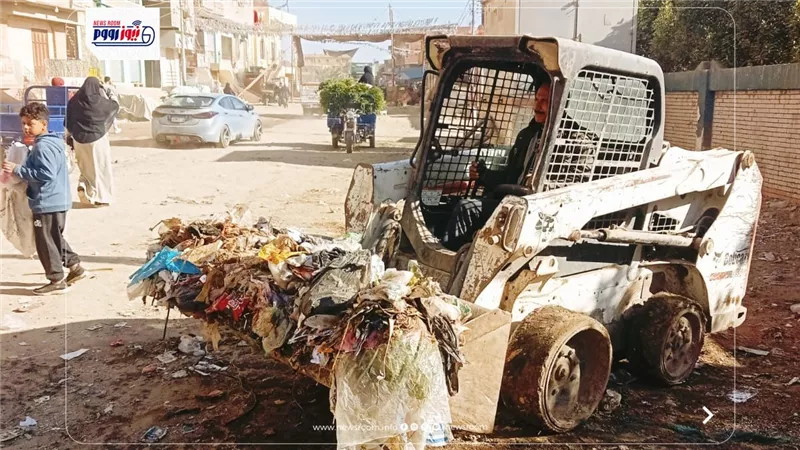 حملات صباحية ومسائية للنظافة العامة ورفع الإشغالات بمركزي سنورس وإطسا
