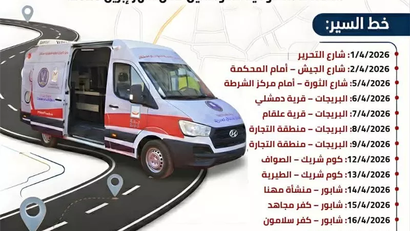 للتيسر على المواطنين.. تعرف على خط سير المركز التكنولوجي المتنقل بكوم حمادة