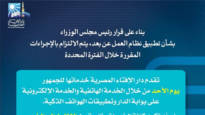 دار الإفتاء توضح آليات التواصل لتقديم الفتاوى خلال تطبيق العمل عن بعد