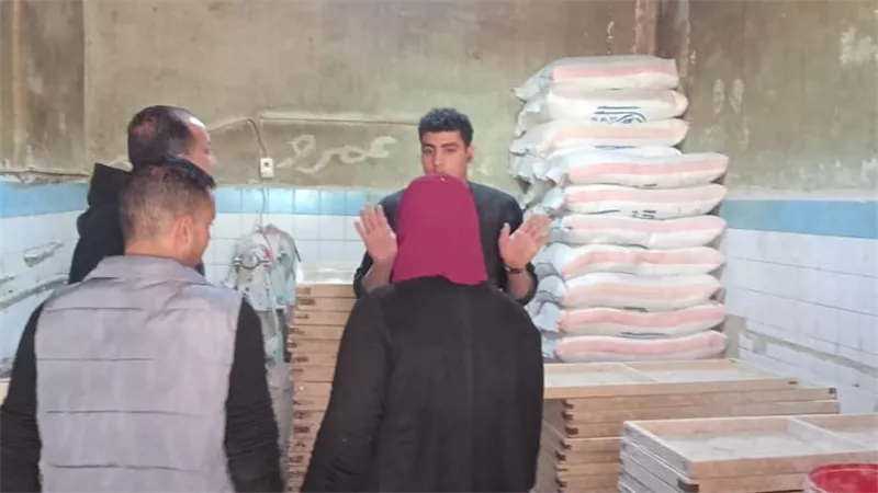 ضبط 37 شيكارة دقيق مجهول المصدر وتحرير 22 محضر مخالفات مخابز بالمنوفية