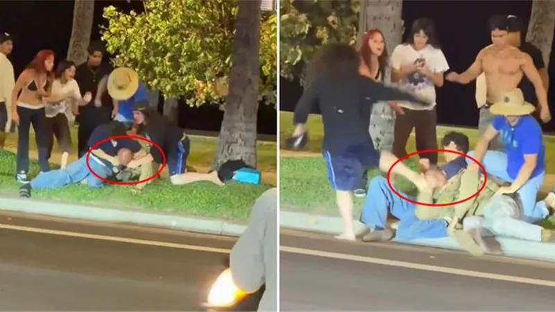 متظاهرون في هاواي يعتدون على رجل يرتدي زي إدارة الهجرة والجمارك (فيديو)