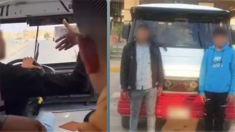 ضبط سائق سمح لنجله بقيادة ميكروباص بالعاشر من رمضان