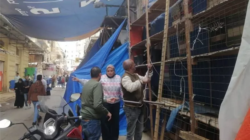 التحفظ على 52 حالة إشغال  بحملة مكبرة في المنشية بالإسكندرية 