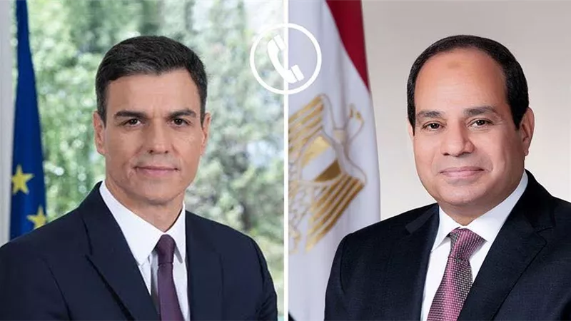  الرئيس السيسي يستعرض مع رئيس وزراء أسبانيا جهود مصر الرامية لوقف الحرب
