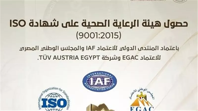 إنجاز دولي جديد.. الرعاية الصحية تعلن حصولها على شهادة ISO 9001:2015