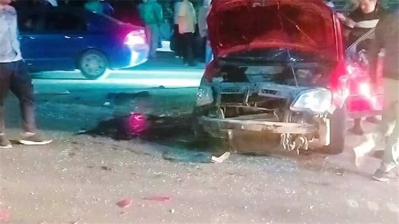 إصابة شخصان في حادث تصادم سيارة بالرصيف أعلى محور حسب الله الكفراوي