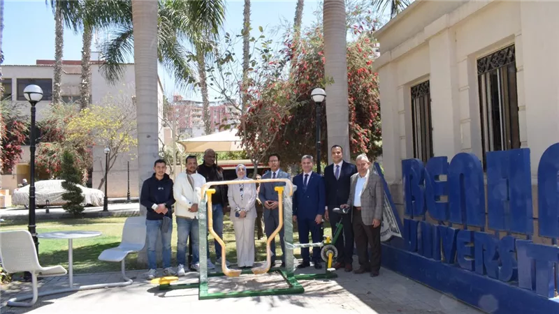 جامعة بنها تبدأ في إنشاء وحدات للجيم الخارجي داخل الحرم الجامعي