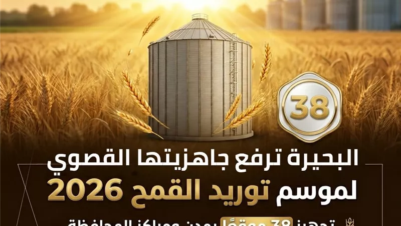 تجهيز 38 موقعا بمدن ومراكز البحيرة لاستقبال موسم توريد القمح.. وبدء الاستلام 15 أبريل