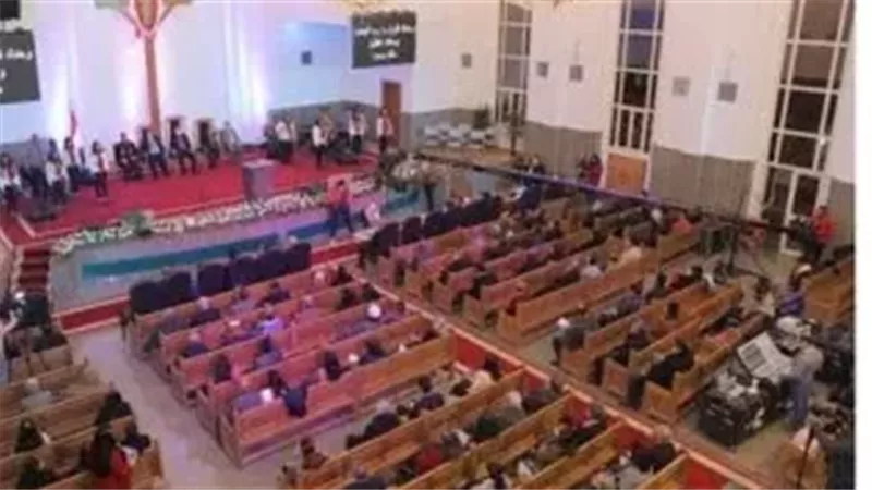 بحضور أندريه زكي .. احتفال عيد القيامة بالكنيسة الإنجيلية بمصر الجديدة