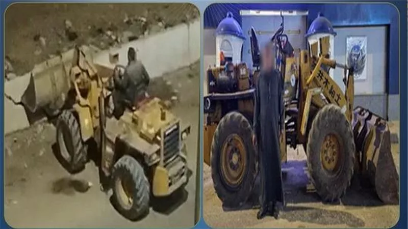هعمل المكان جراج.. ضبط سائق لودر لاتهامه بإزالة حاجز خرسانى لطرق بالشرقية