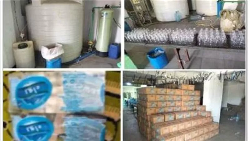 ضبط مصنع مياه معدنية وضبط 15 طن ومنتجات مغشوشة قبل طرحها بالأسواق بالغربية