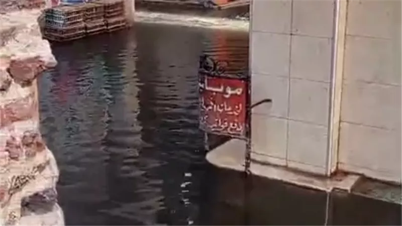 كسر ماسورة مياه بالشعراء يغرق الشوارع ويعطل الحركة ويثير غضب الأهالي بدمياط