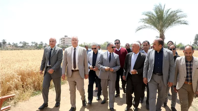 محافظ الشرقيه يشهد اعمال موسم حصاد القمح بمنطقة ابو سمران