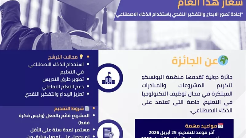 جامعة أسيوط تفتح باب الترشح لجائزة اليونسكو للابتكار في التعليم 2026