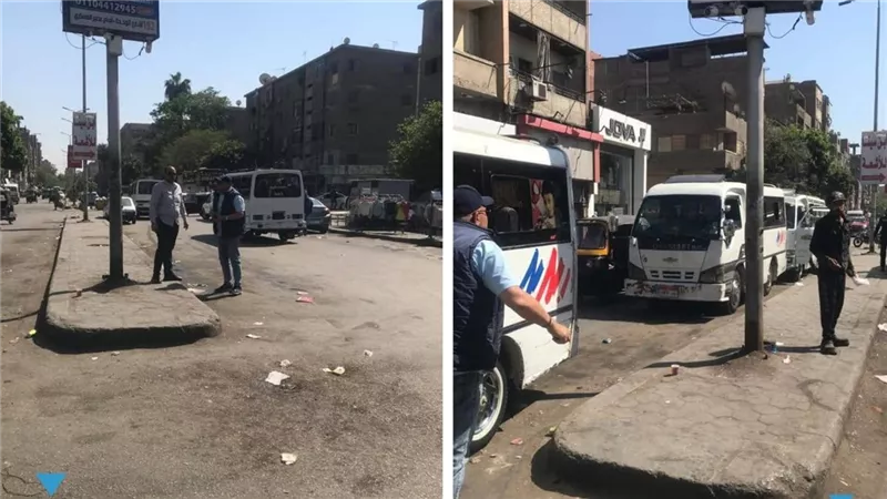 خلال جولته بحي إمبابة.. محافظ الجيزة يزيل موقف عشوائي للسرفيس