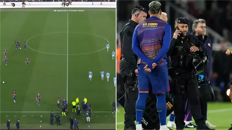 إيقاف مباراة برشلونة وسيلتا فيجو بسبب حالة طارئة في المدرجات