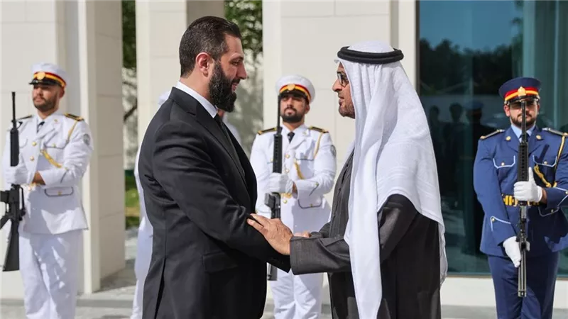 رئيس الإمارات يبحث مع نظيره السوري تحديات المرحلة الانتقالية
