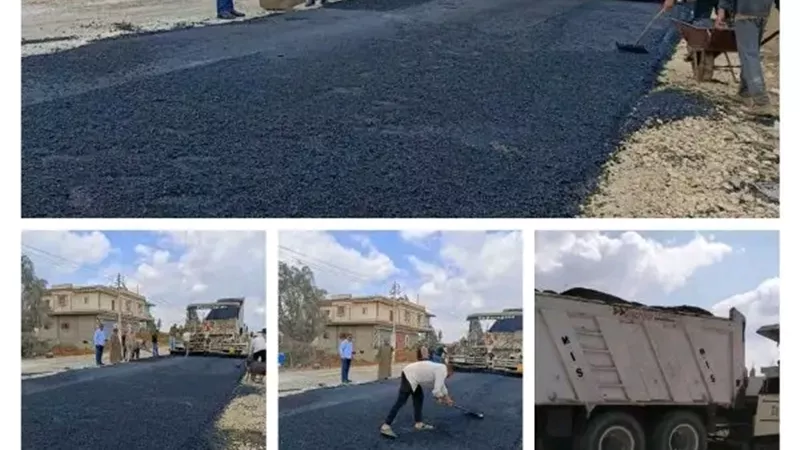 رئيس مركز ومدينة الحسينية يتابع أعمال رصف طريق سعود ـ صان الحجر بالشرقية