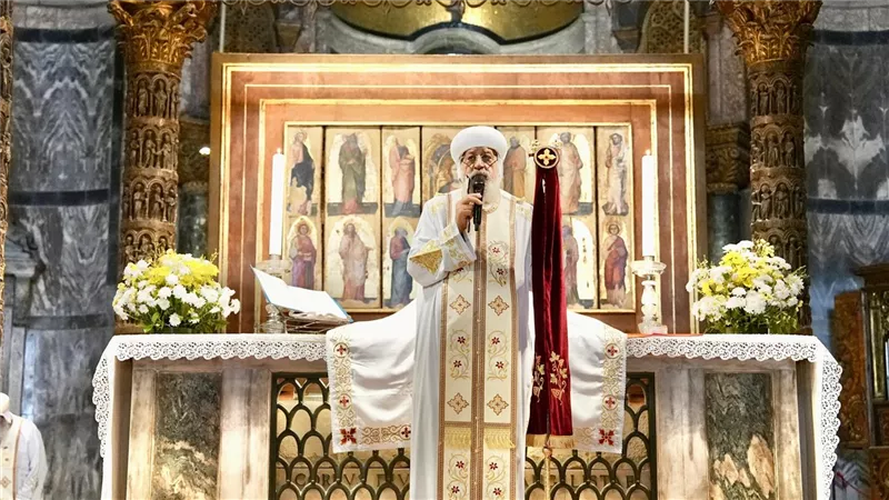 البابا تواضروس الثاني يصلي القداس في بازيليكا سان ماركو بڤينيسيا