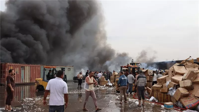 ارتفاع عدد مصابي حريق مخازن «أبو حوا» بقليوب إلى 14 حالة