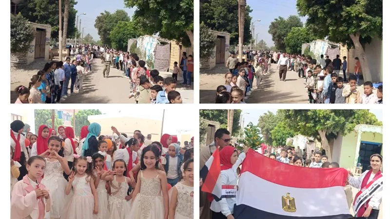 بنى سويف|ممر شرفى تكريم طلاب ابتدائية لمدير مدرسة بعد بلوغه سن المعاش 