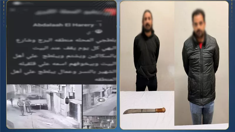 سلاح أبيض وخلافات مصاهرة.. سقوط بلطجي هدد أسرة كاملة في المحلة