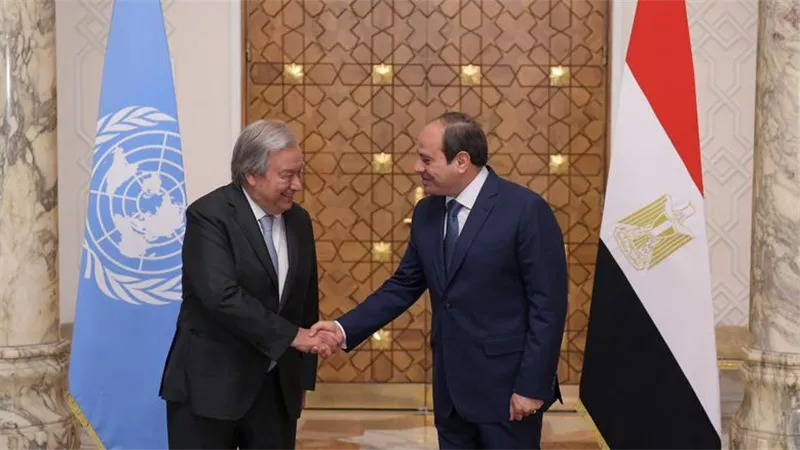  السيسي يلتقي مع جوتيريش لبحث تطورات الأزمات الإقليمية
