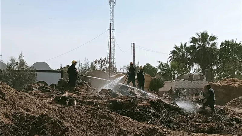 السيطرة على حريق شونة كتان بزفتى.. والنيران تلتهم محصول 5 أفدنة دون إصابات