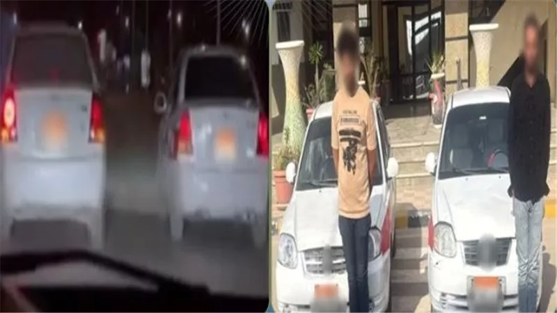 زفة فرح تنتهي في قسم الشرطة.. أمن الشرقية يضبط سائقي سيارتين استعراضا على الطريق