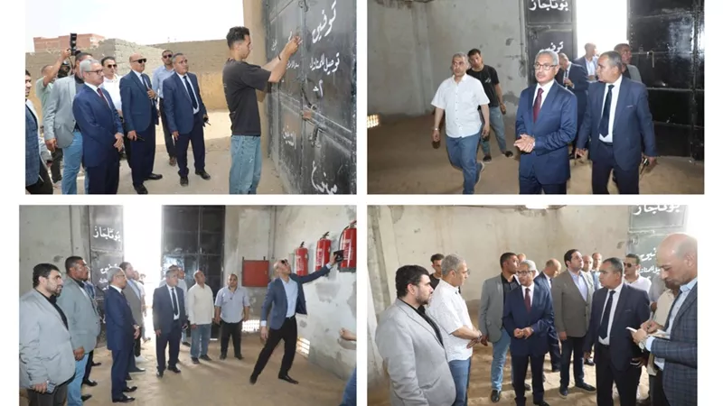 استياء محافظ بنى سويف من عدم كفاية منظومة طفايات الحريق بالمحطات والمستودعات
