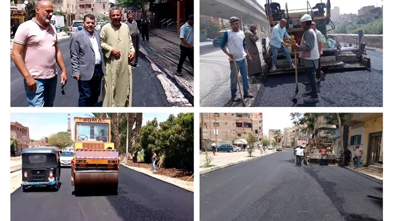 بنى سويف تواصل تنفيذ خطة رفع كفاءة الطرق وتحسين السيولة المرورية
