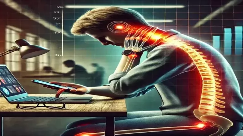 ماسكة الموبايل.. عادة يومية تقوم بها تؤذي فقرات العمود الفقري بشكل كبير
