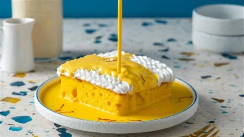     كيكة الزعفران الهشة وصفة بسيطة بطعم مميز يناسب الضيافة