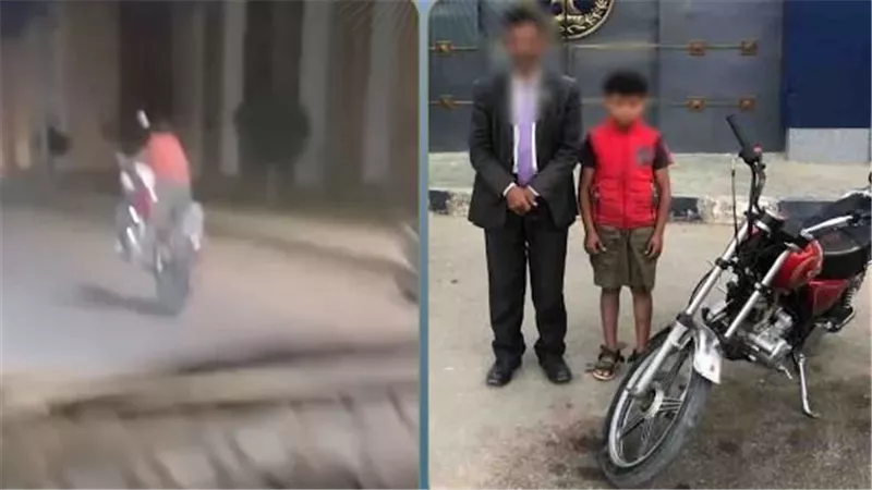 أخذها دون علمه.. ضبط طفل قاد «موتوسيكل» والده برعونة في شوارع الشرقية