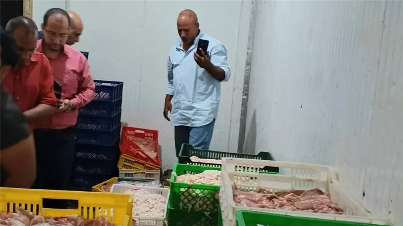 ضبط طن شيش دجاج وطن دهون حيوانية غير صالحة داخل ثلاجة غير مرخصة بشبرا الخيمة