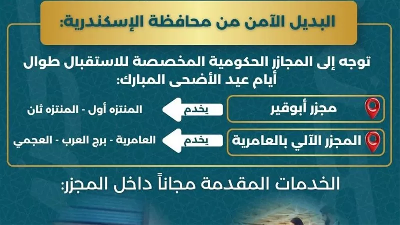 رفع الطوارئ بالمجازر والأسواق .. بيطري الإسكندرية تكشف خطتها للأضحى المبارك