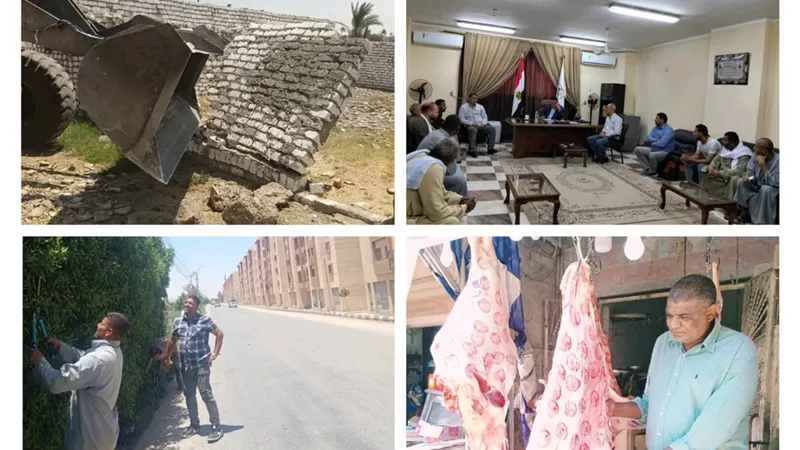 بنى سويف: رفع 302 حالة إشغال بالفشن وحملات لإزالة التعديات والرقابة بخطة العيد